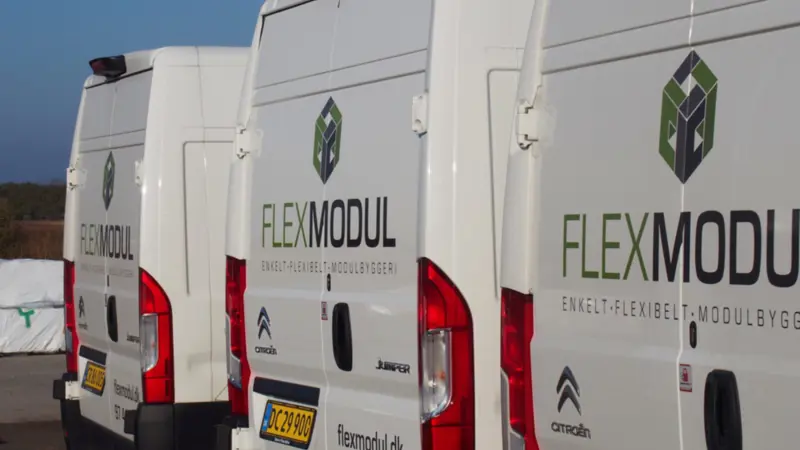 Bagenden af 3 af Flex Moduls firmabiler