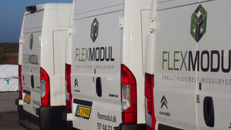 Bagenden af 3 af Flex Moduls firmabiler