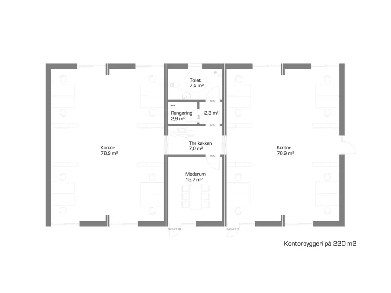 Plantegning af kontorbygning til Sports Group