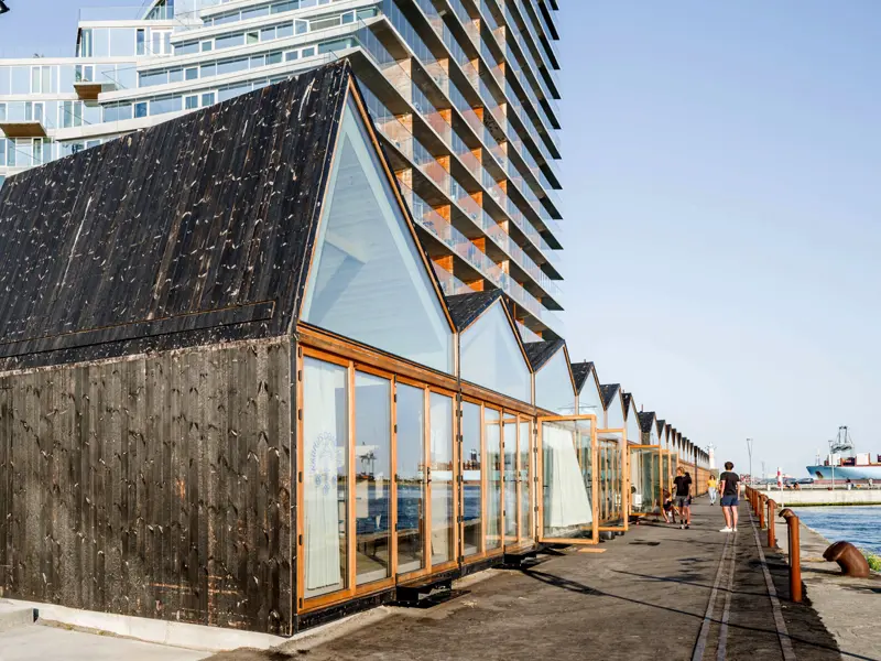Badehusene ved havnen Aarhus Ø