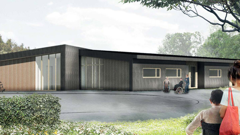Botilbuddet Vingen indgangen arkitekttegnet