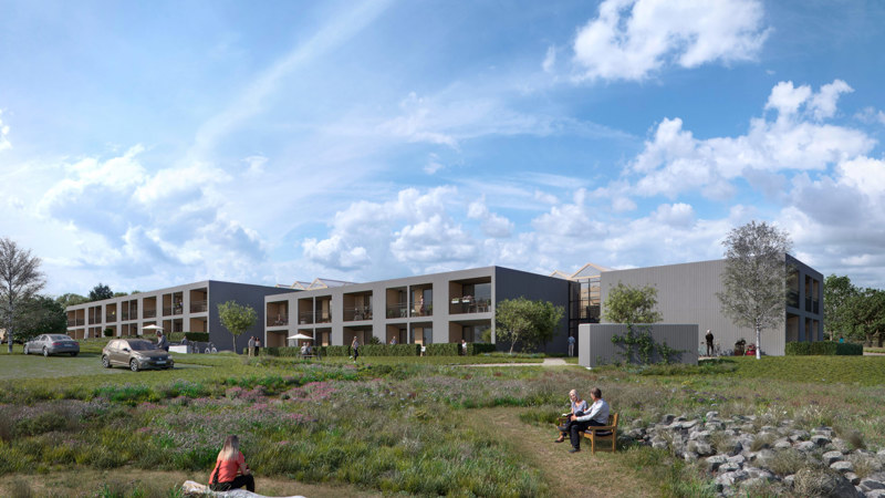 Arkitekttegning af Augusthaven Næstved