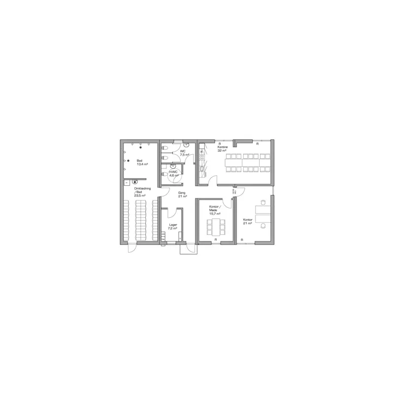 Planforslag til omklædningsfaciliteter CASA