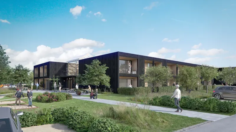 Arkitekttegning af Ibihaven i Slagelse